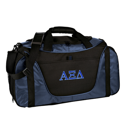 2 Color Greek Letters Medium Two-Tone Duffel