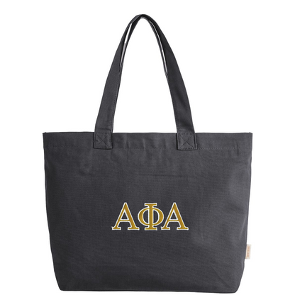 Comfort Colors Fraternity Everyday Tote Bag with Embroidered Greek Letters