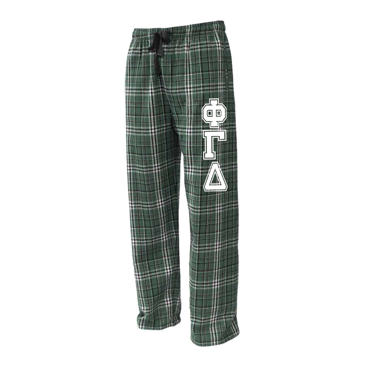 Greek Flannel Pants, Printed Varsity Letters - FLNP - CAD