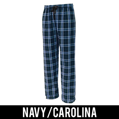 Greek Flannel Pants, Printed Greek Letters and School - FLNP - CAD