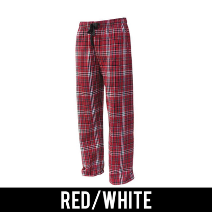 Greek Flannel Pants, Printed Greek Letters and School - FLNP - CAD