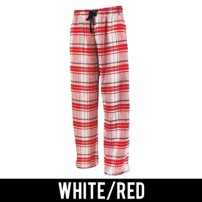 Greek Flannel Pants, Printed Greek Letters and School - FLNP - CAD
