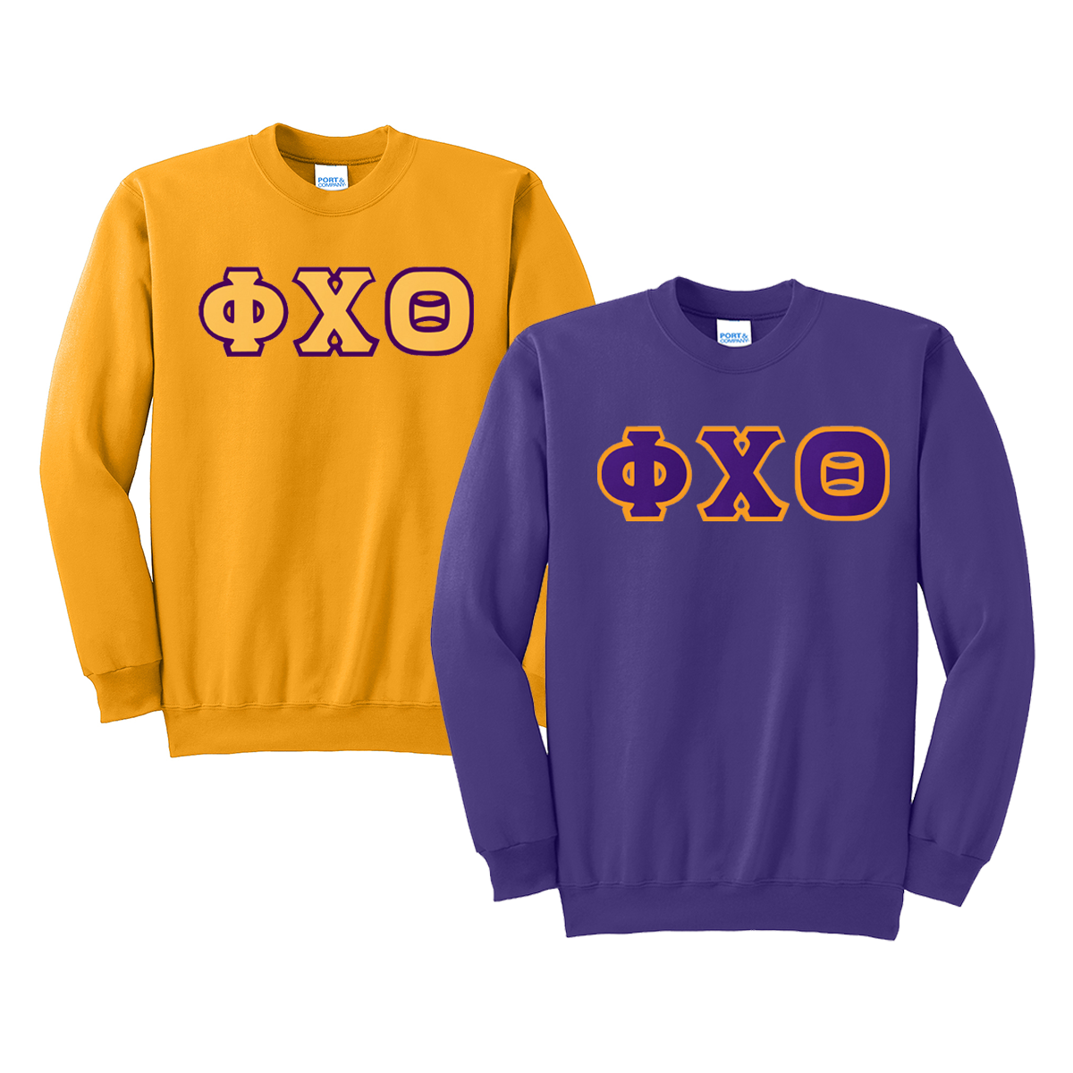 Greek Letter Crewneck Sweatshirt, Port & Company, 2-Pack Bundle Deal - TWILL