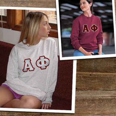 Greek Letter Crewneck Sweatshirt, 2-Pack Bundle Deal - TWILL