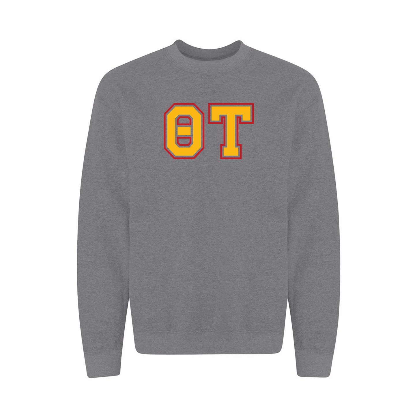 Greek Crewneck Sweatshirt, Printed Two Tone Varsity Letters