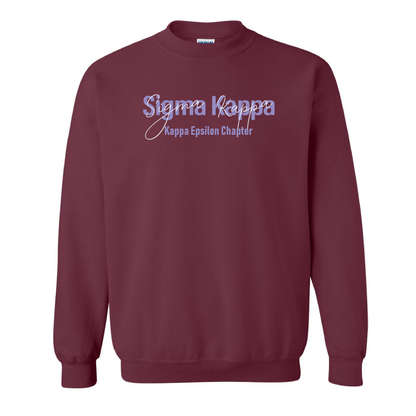 Sorority Crewneck Sweatshirt, Chapter Script Overlay Design