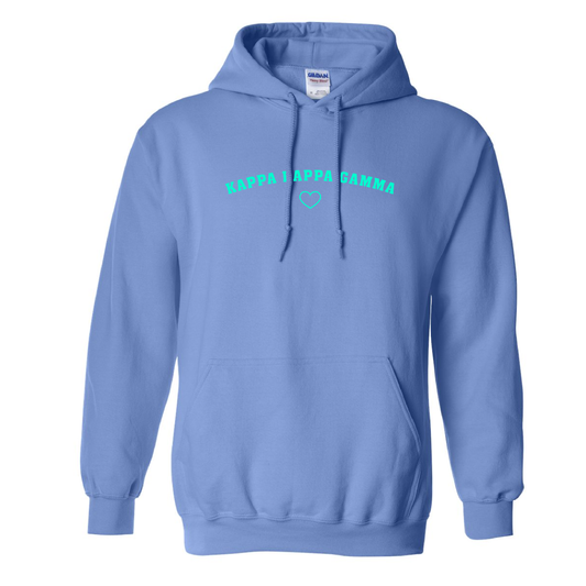 Custom Sorority Hoodie with Minimalist Glow in the Dark Heart