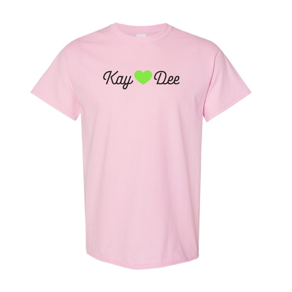 Custom Sorority T-Shirt with Glowing Nickname Heart