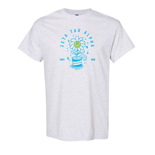 Custom Sorority Tee with Happy Tin Flower