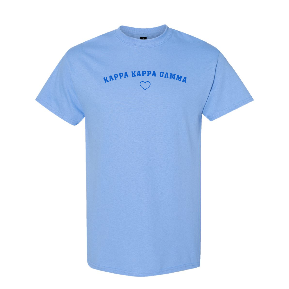 Custom Sorority T-Shirt with Arched Glow in the Dark Printed Heart