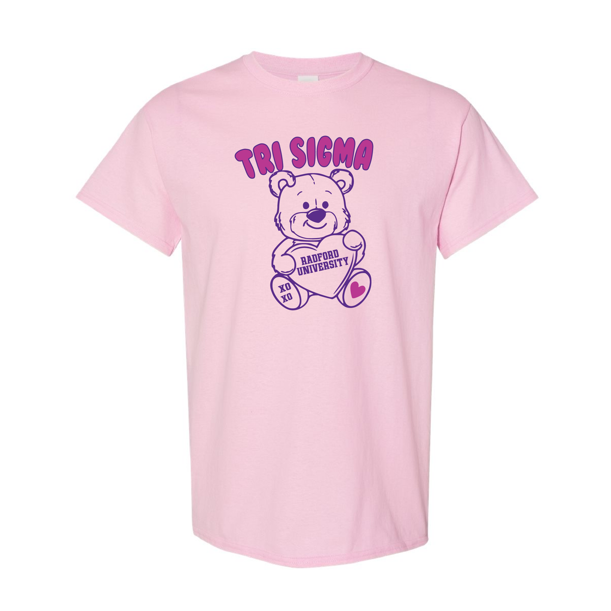 Custom Sorority Tee with XO XO Sweetheart Bear