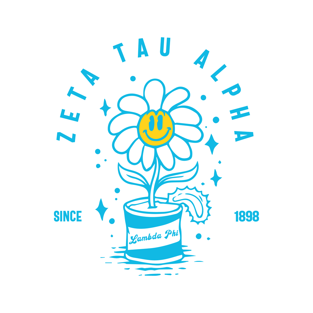Custom Sorority Tee with Happy Tin Flower