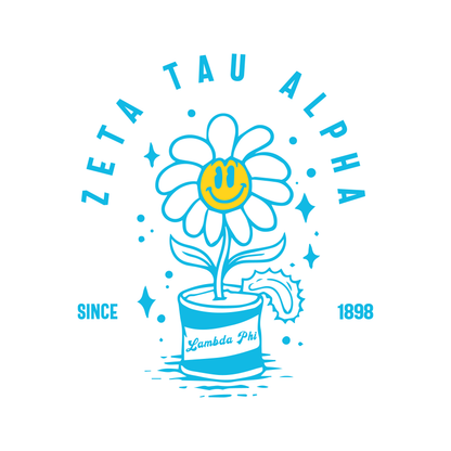 Custom Sorority Tee with Happy Tin Flower