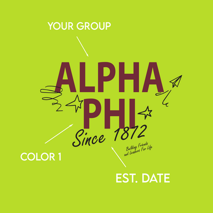 Alpha Phi Hoodie, Scribble Design