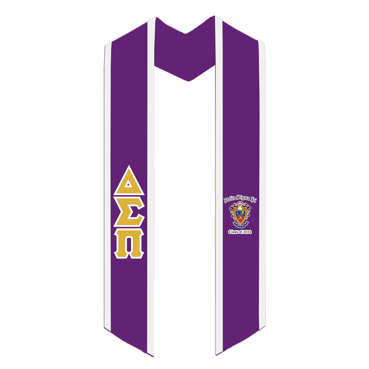 Greek Multi-Color Printed Graduation Stole with Crest - DIG