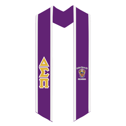 Greek Multi-Color Printed Graduation Stole with Crest - DIG