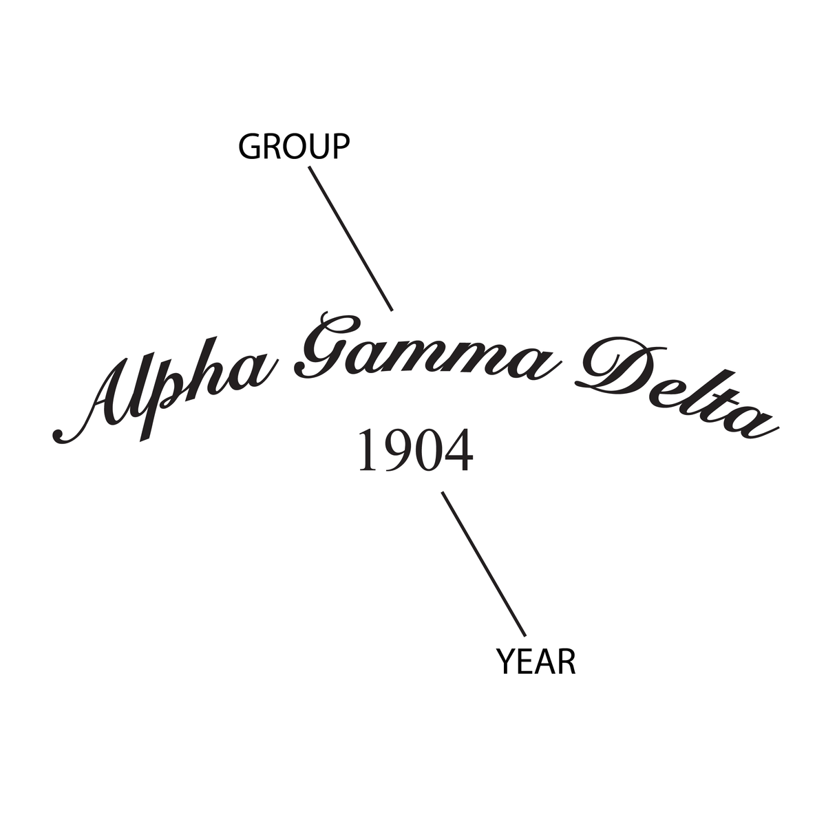Custom Sorority T-Shirt with Script & Year