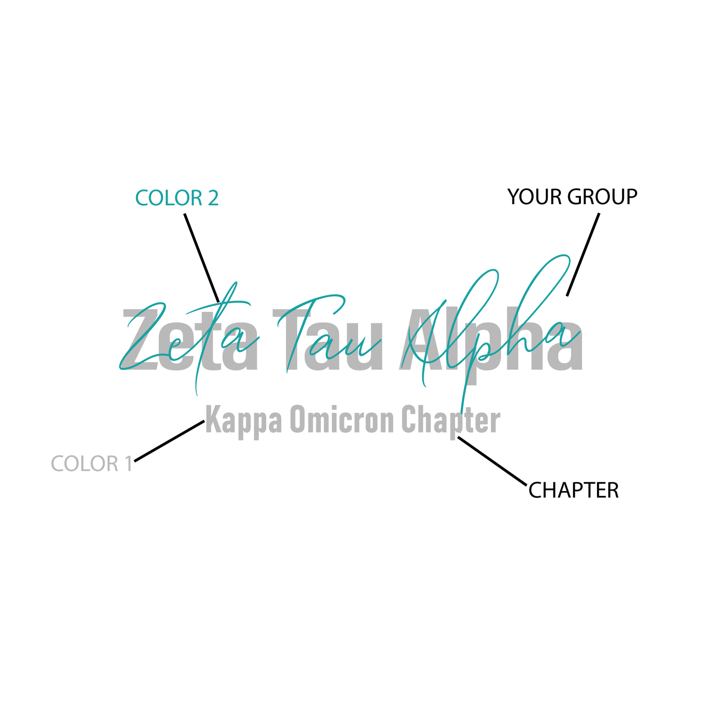 Sorority Hoodie, Chapter Script Overlay Design