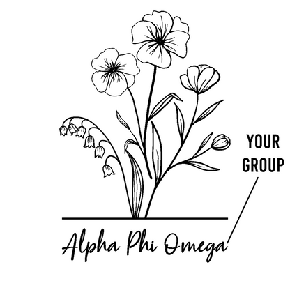 Simple Flower 4 x 4 Sorority Jewelry box