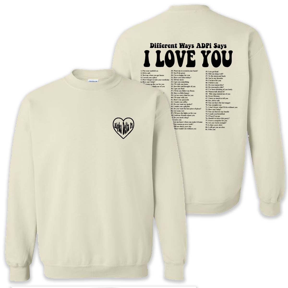 Crewneck Sweatshirt, Sorority Printed Special