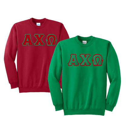 Greek Letter Heavyweight Crewneck Sweatshirt, Port & Company, 2-Pack Bundle Deal - TWILL