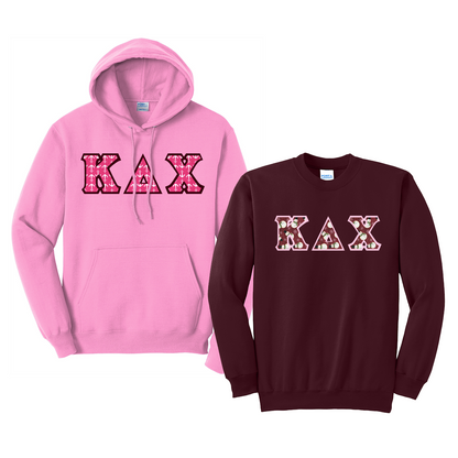 Greek Letter Fleece Pullover Hoodie & Crewneck Sweatshirt, Port & Company, Package Deal - TWILL