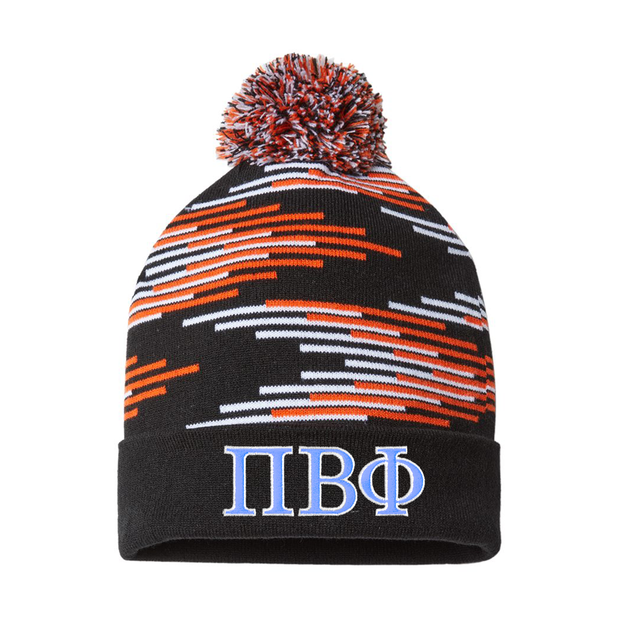 Sorority Bar Beanie, 2-Color Greek Letters