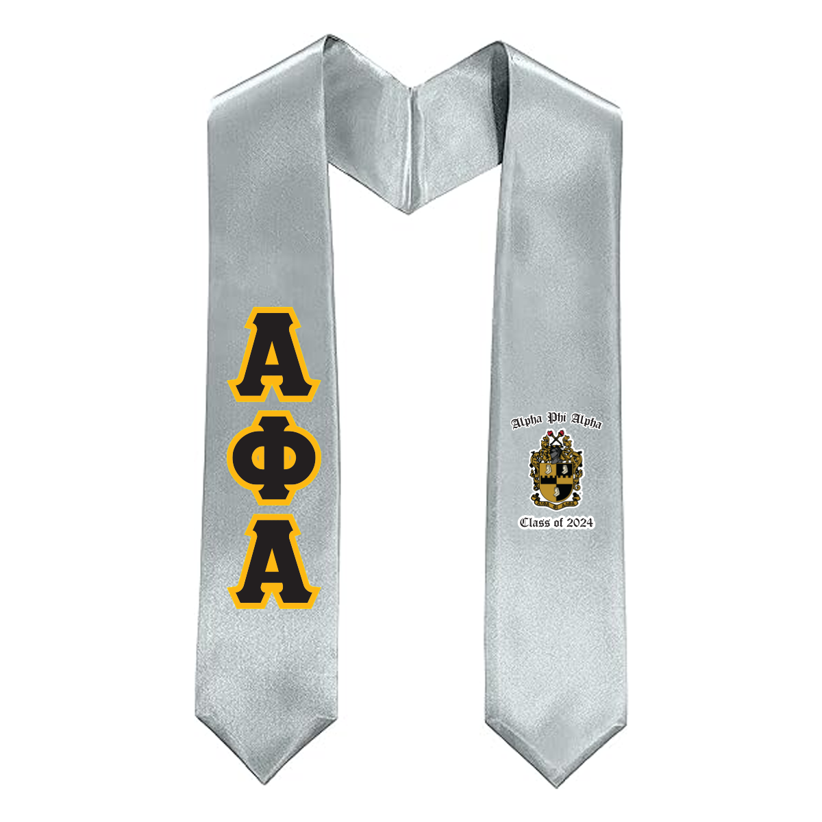 Greek Printed Graduation Stole with Crest - DIG