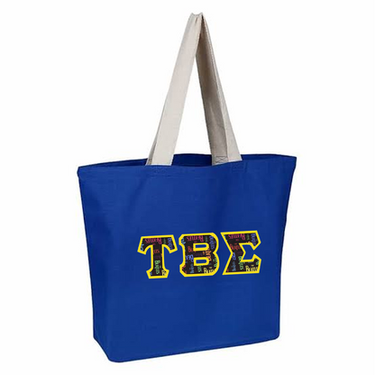 Fraternity Heavy Colored Beach Bag With Sewn On Letters