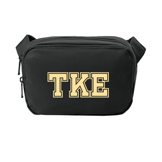 Fraternity Print Matte Dual-Compartment Crossbody