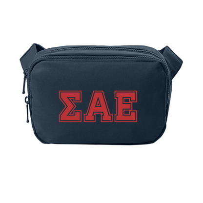 Varsity Print Matte Dual-Compartment Crossbody