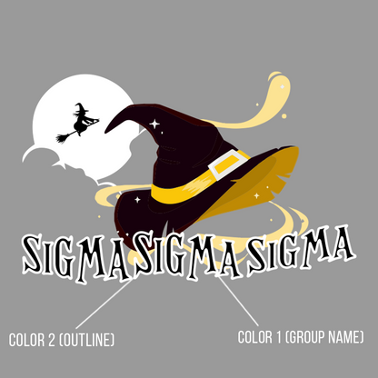 Sorority Cotton T-Shirt, Witch Hat Design