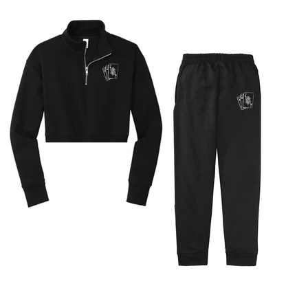 Sorority Card Design Crop Half Zip and Sweatpants Package Deal