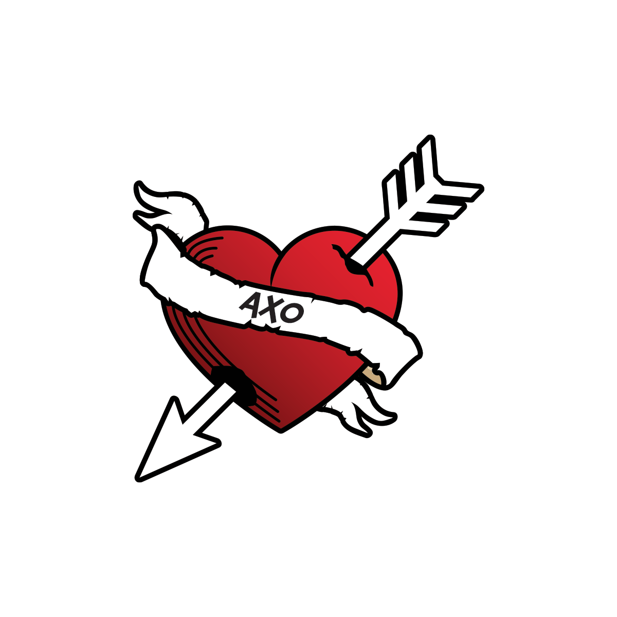 Sorority Crop Spaghetti Tank Arrow Heart Design