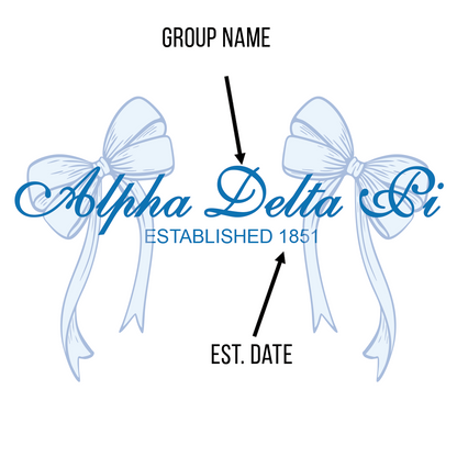 Sorority Crop Spaghetti Tank, Script Bow Design