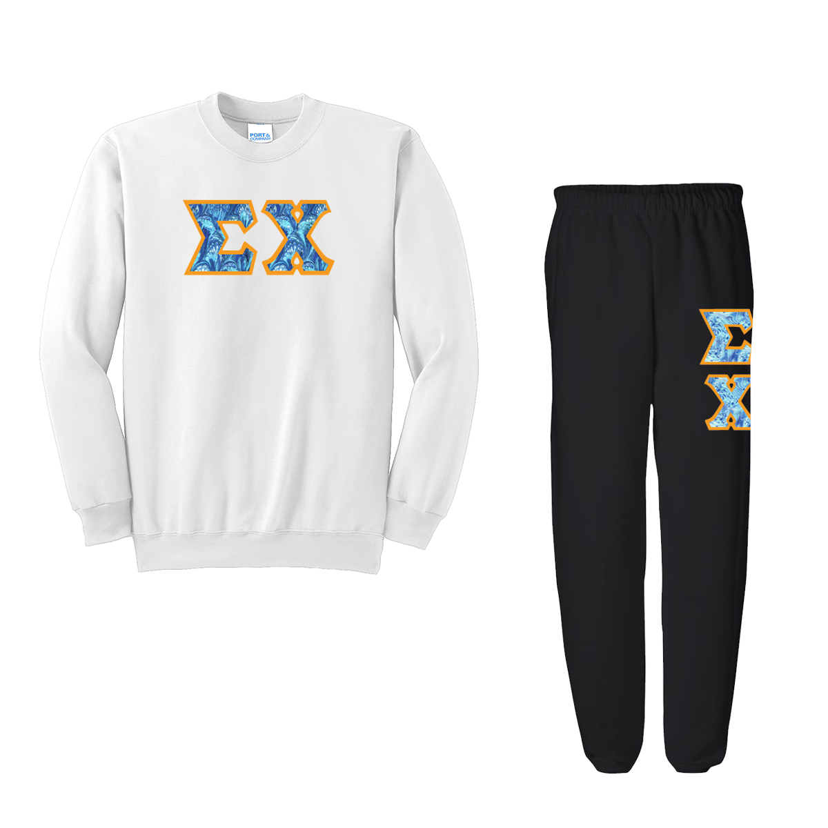 Fraternity Letter Heavyweight Sweatshirt & Sweatpants, Package Deal - TWILL