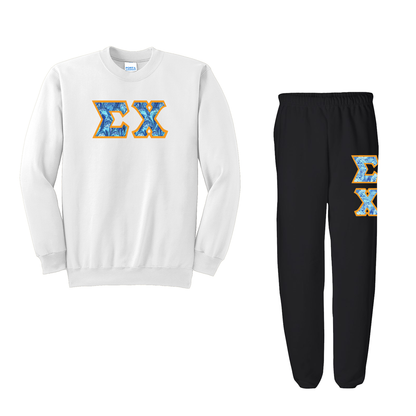 Fraternity Letter Heavyweight Sweatshirt & Sweatpants, Package Deal - TWILL