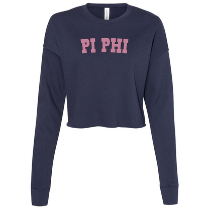 Sorority Cropped Fleece Crew, Simple Design