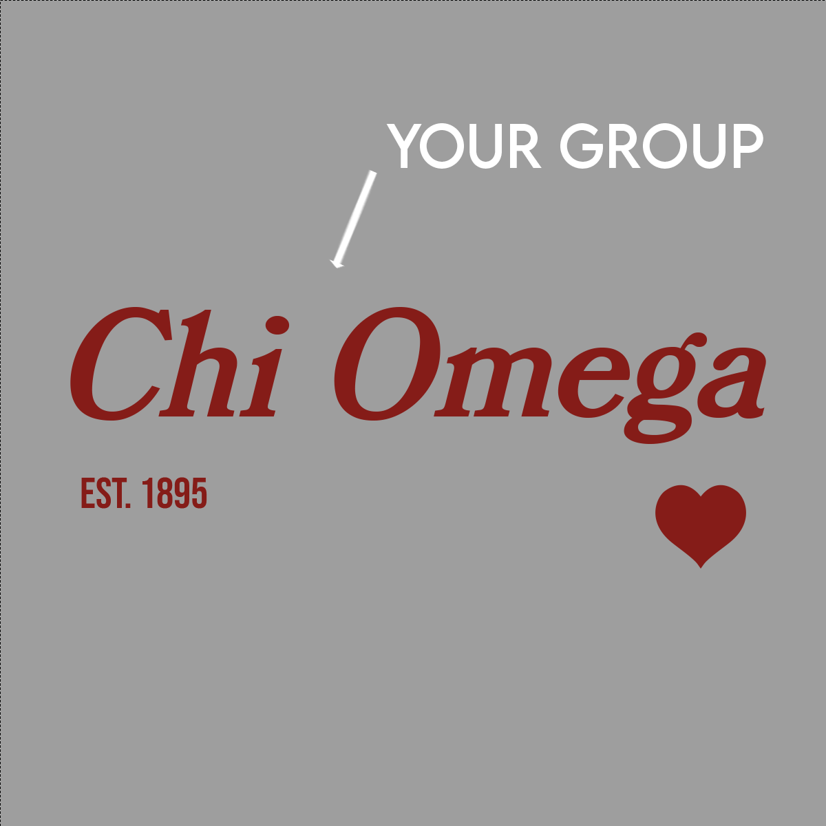 Sorority Two Tone Baby Tee, Simple Heart Design