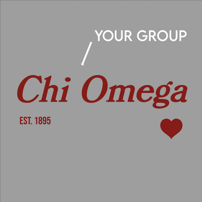 Sorority Two Tone Baby Tee, Simple Heart Design