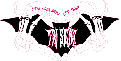 Sorority Cotton T-Shirt, Skeleton Heart Design