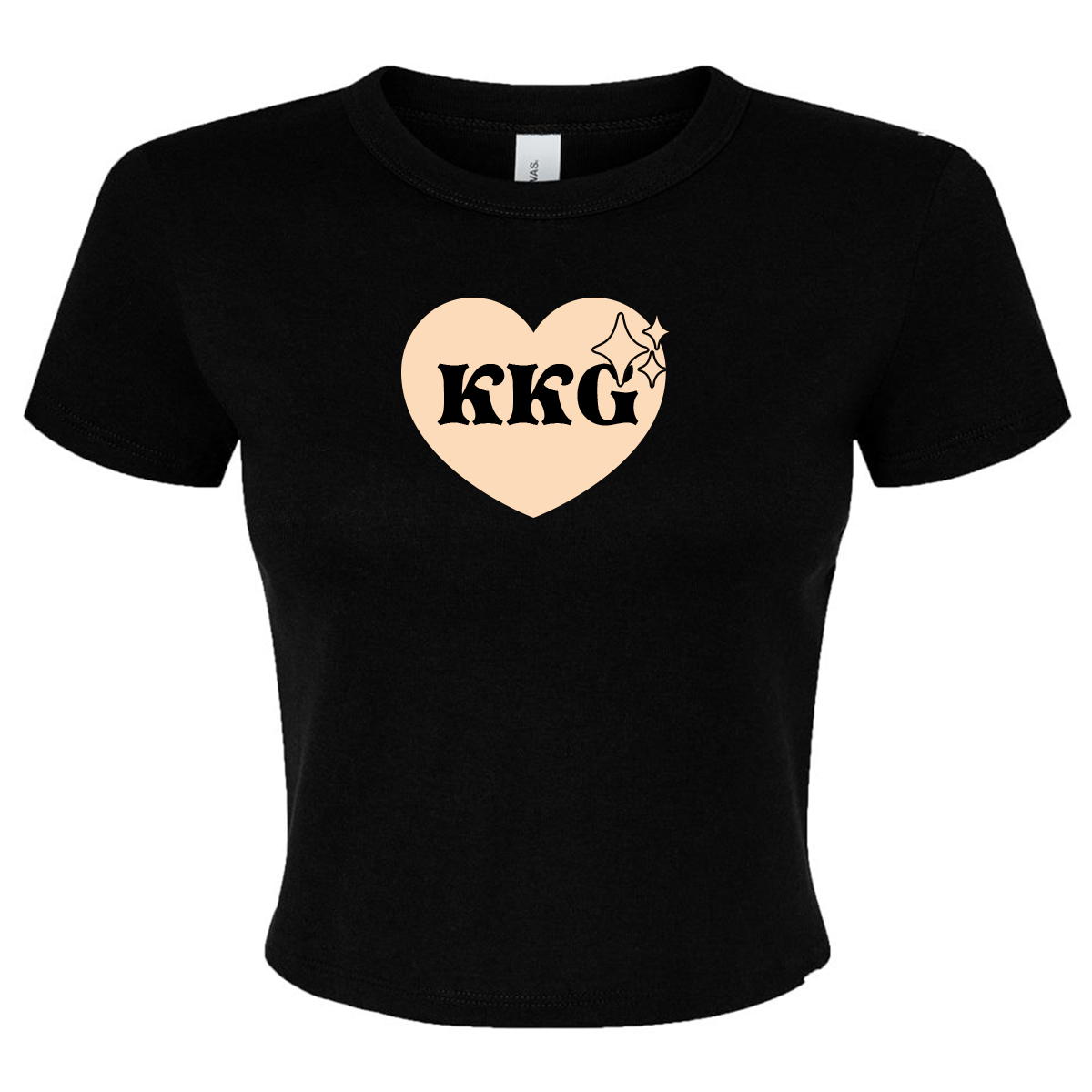 Sorority Micro Rib Baby Tee, Shiny Heart