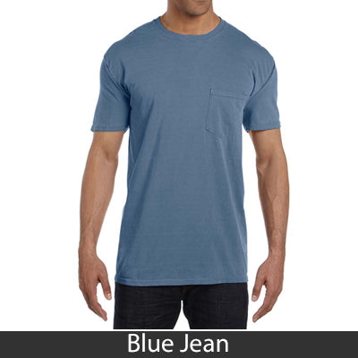 Sorority Bid Day Pack - Greek T-Shirt with Patriotic Heart Pocket and 3 pack of Greek Patriotic Heart Sticker- Comfort Colors 6030 - DIG