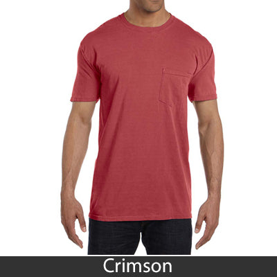 Sorority Bid Day Pack - Greek T-Shirt with Patriotic Heart Pocket and 3 pack of Greek Patriotic Heart Sticker- Comfort Colors 6030 - DIG