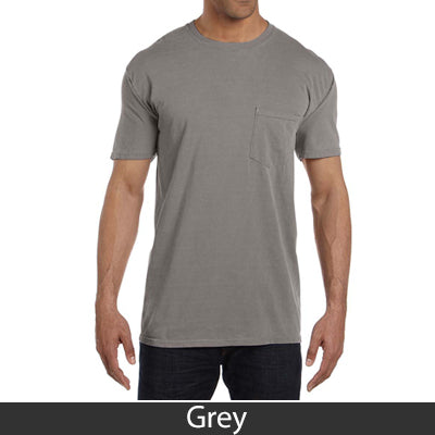 Sorority Bid Day Pack - Greek T-Shirt with Patriotic Heart Pocket and 3 pack of Greek Patriotic Heart Sticker- Comfort Colors 6030 - DIG