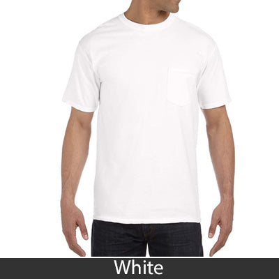 Sorority Bid Day Pack - Greek T-Shirt with Patriotic Heart Pocket and 3 pack of Greek Patriotic Heart Sticker- Comfort Colors 6030 - DIG