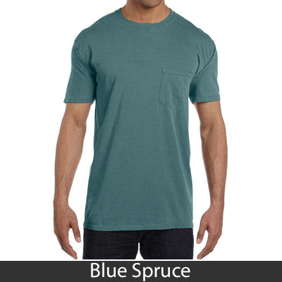 Sorority Bid Day Pack - Greek T-Shirt with Patriotic Heart Pocket and 3 pack of Greek Patriotic Heart Sticker- Comfort Colors 6030 - DIG