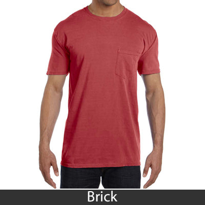 Sorority Bid Day Pack - Greek T-Shirt with Patriotic Heart Pocket and 3 pack of Greek Patriotic Heart Sticker- Comfort Colors 6030 - DIG