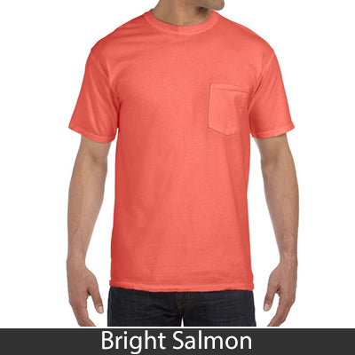 Sorority Bid Day Pack - Greek T-Shirt with Patriotic Heart Pocket and 3 pack of Greek Patriotic Heart Sticker- Comfort Colors 6030 - DIG