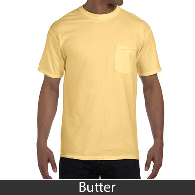 Sorority Bid Day Pack - Greek T-Shirt with Patriotic Heart Pocket and 3 pack of Greek Patriotic Heart Sticker- Comfort Colors 6030 - DIG